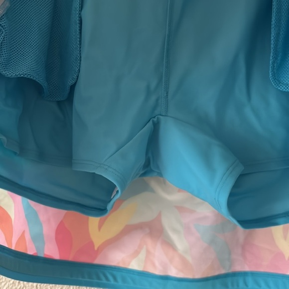 Lands' End Womens Swim Skirt Swim Bottoms Skort Turquoise Multi Floral Size 18 - Picture 2 of 8